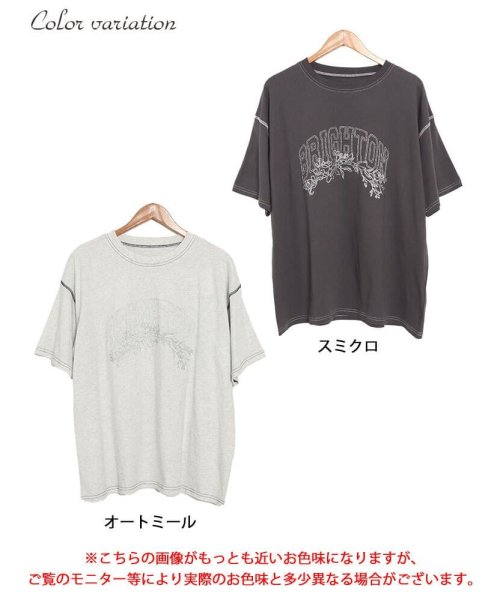 GOLD JAPAN(ゴールドジャパン)/ロゴラメ刺繍コットンTシャツ　大きいサイズ レディース ビッグサイズ/img15