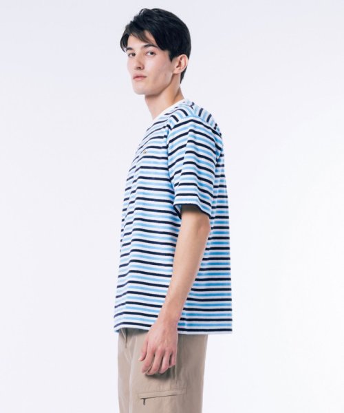 LACOSTE UNISEX(ラコステ　ユニセックス)/オーバーサイズ ハイゲージパイル地ボーダー半袖Tシャツ/img04