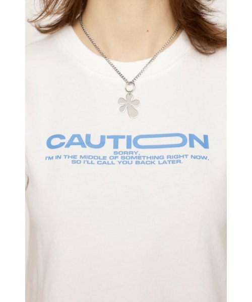 SLY(スライ)/CAUTION LOGO COMPACT Tシャツ/img07