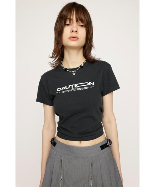SLY(スライ)/CAUTION LOGO COMPACT Tシャツ/img10