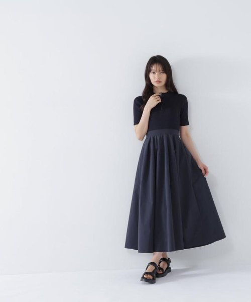 ハーフジップニットドッキングワンピース なし