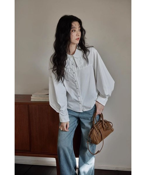 RINRE(リンレ)/韓国 ファッション   ピンチプリーツルーズフィットワイシャツ/img09