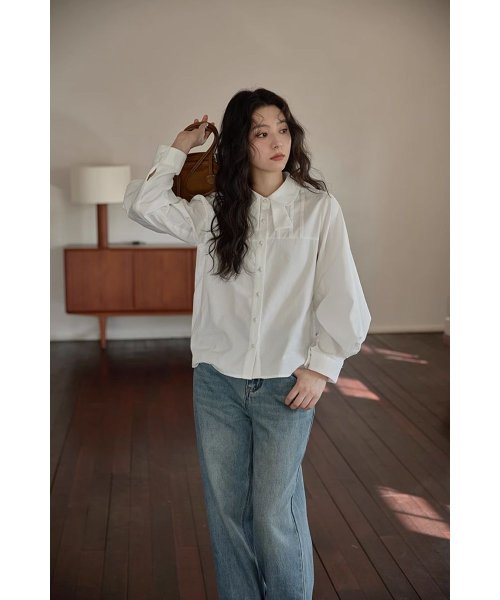 RINRE(リンレ)/韓国 ファッション   ピンチプリーツルーズフィットワイシャツ/img12