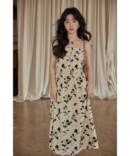 RINRE(リンレ)/韓国 ファッション   メイフラワーAラインロングワンピース ドレス/img04
