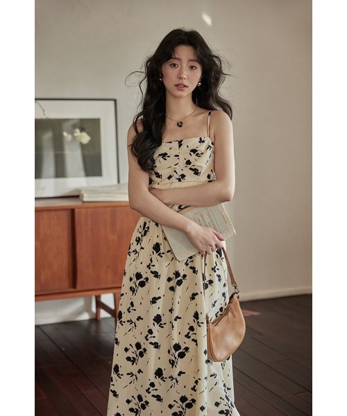 RINRE(リンレ)/韓国 ファッション   メイフラワーAラインロングワンピース ドレス/img07