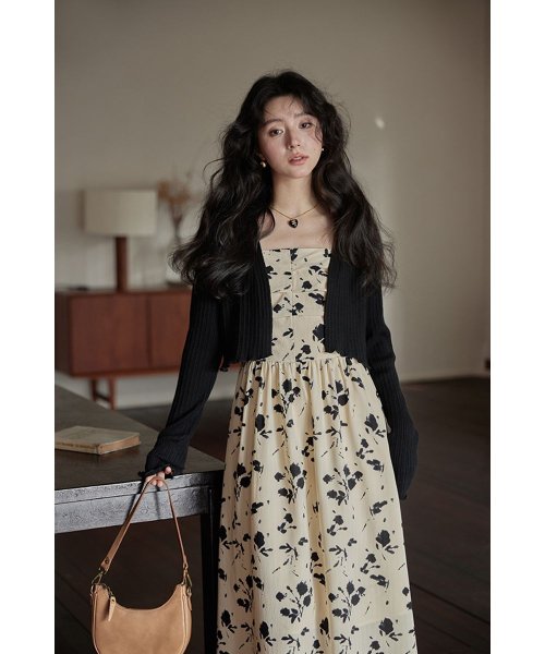 RINRE(リンレ)/韓国 ファッション   メイフラワーAラインロングワンピース ドレス/img16