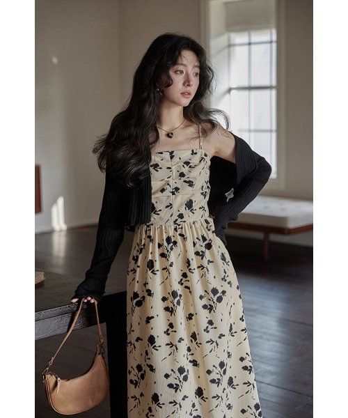 RINRE(リンレ)/韓国 ファッション   メイフラワーAラインロングワンピース ドレス/img17