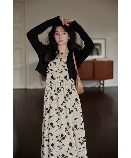 RINRE(リンレ)/韓国 ファッション   メイフラワーAラインロングワンピース ドレス/img19
