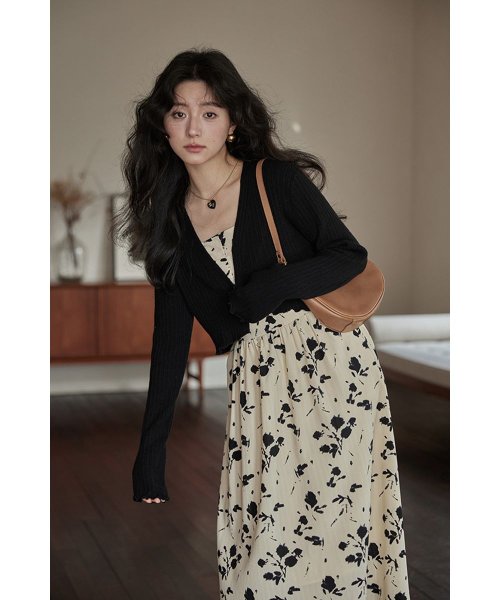 RINRE(リンレ)/韓国 ファッション   メイフラワーAラインロングワンピース ドレス/img21