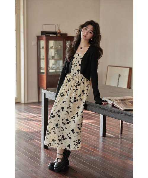 RINRE(リンレ)/韓国 ファッション   メイフラワーAラインロングワンピース ドレス/img23