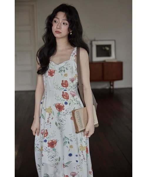 RINRE(リンレ)/韓国 ファッション フィオナフラワー Aラインロングワンピース ドレス/img04