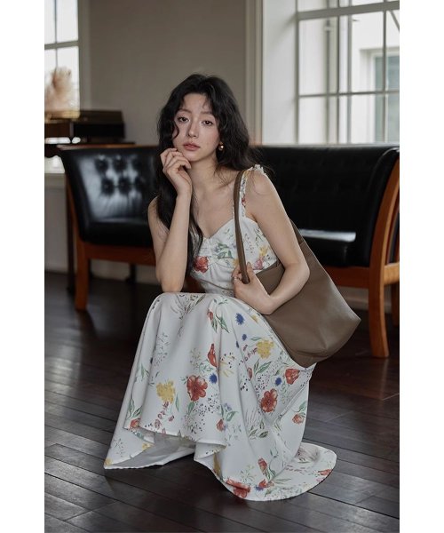RINRE(リンレ)/韓国 ファッション フィオナフラワー Aラインロングワンピース ドレス/img07