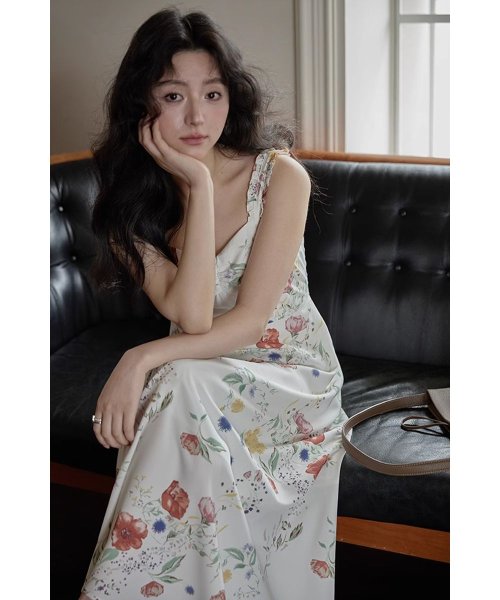 RINRE(リンレ)/韓国 ファッション フィオナフラワー Aラインロングワンピース ドレス/img08