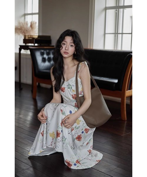 RINRE(リンレ)/韓国 ファッション フィオナフラワー Aラインロングワンピース ドレス/img13