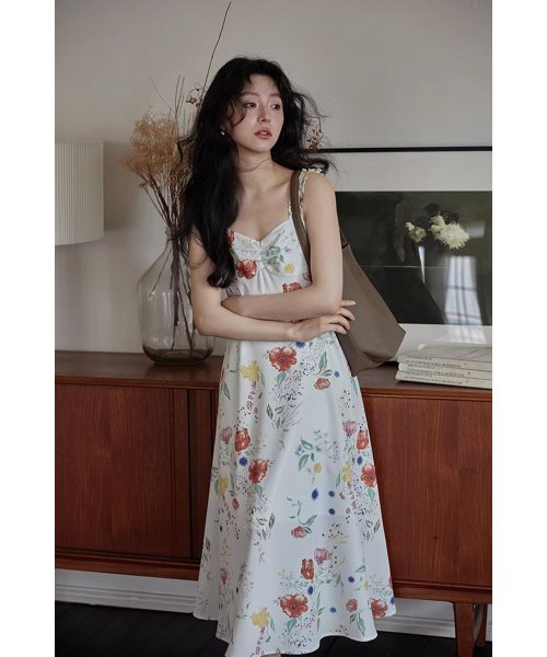 RINRE(リンレ)/韓国 ファッション フィオナフラワー Aラインロングワンピース ドレス/img14