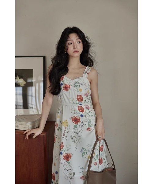RINRE(リンレ)/韓国 ファッション フィオナフラワー Aラインロングワンピース ドレス/img15