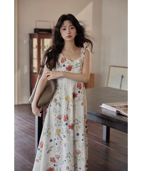 RINRE(リンレ)/韓国 ファッション フィオナフラワー Aラインロングワンピース ドレス/img16