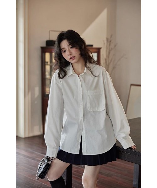 RINRE(リンレ)/韓国 ファッション バーナードクラシック ルーズフィット ワイシャツ/img06