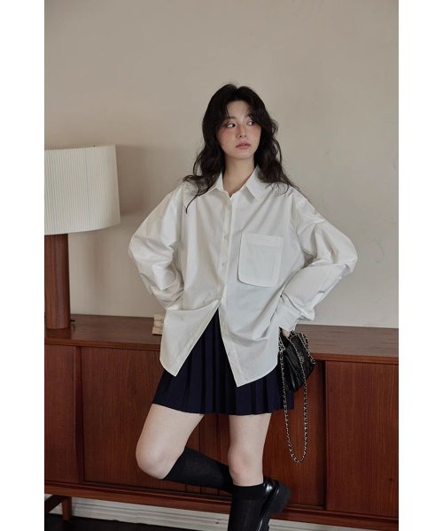 RINRE(リンレ)/韓国 ファッション バーナードクラシック ルーズフィット ワイシャツ/img10