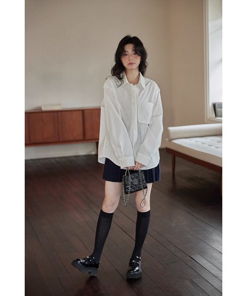 RINRE(リンレ)/韓国 ファッション バーナードクラシック ルーズフィット ワイシャツ/img11