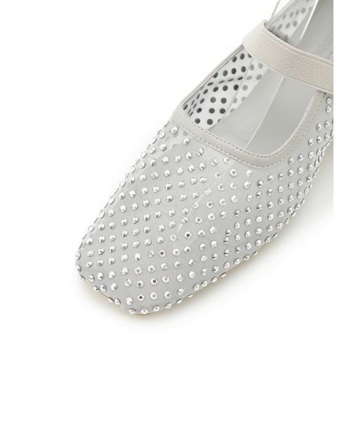 [L.B CANDY STOCK]ラインストーンメッシュバレエシューズ 予めご了承ください