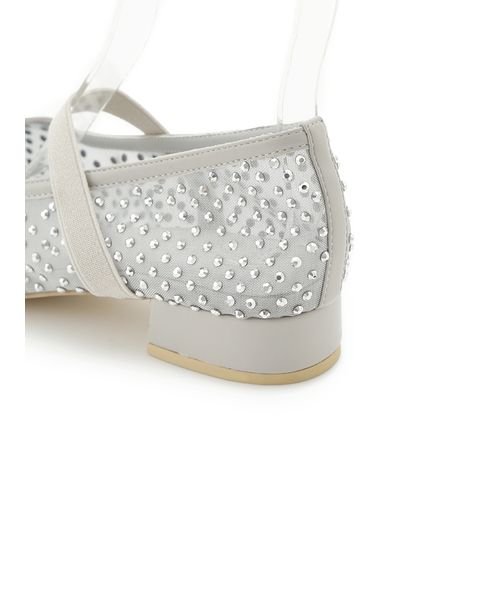 [L.B CANDY STOCK]ラインストーンメッシュバレエシューズ 予めご了承ください