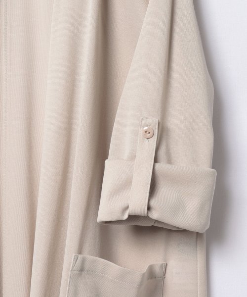 【接触冷感 洗える】袖ターンナップのライトハオリ 