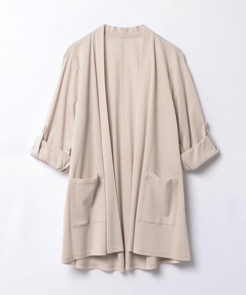 【接触冷感 洗える】袖ターンナップのライトハオリ 