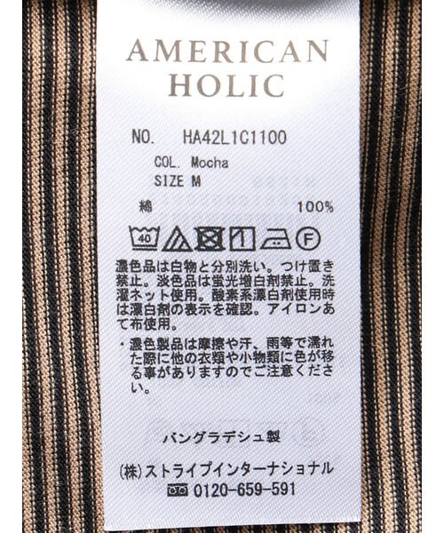AMERICAN HOLIC(アメリカンホリック)/刺繍ロゴボーダープルオーバー/img20