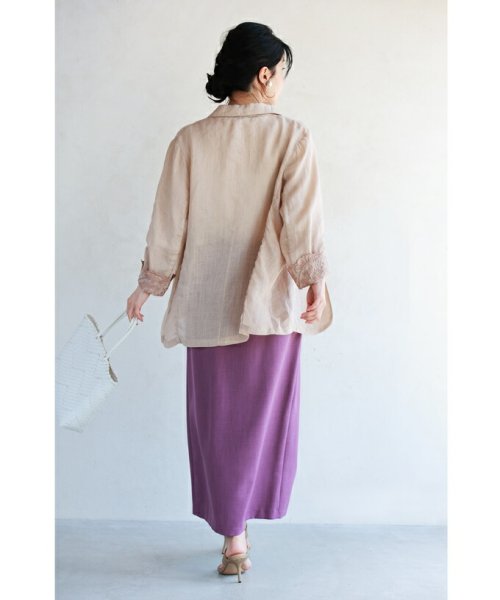 CAWAII(カワイイ)/折り返し刺繍袖の涼しく羽織れる上質リネンジャケット/img12