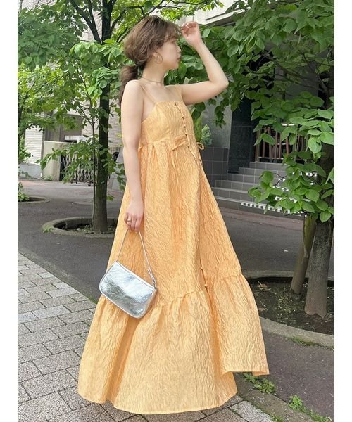 フロントオープンボリュームキャミワンピース 予めご了承ください