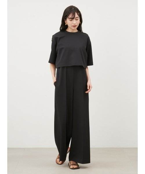 センタープレスクルーネックオールインワン 予めご了承ください