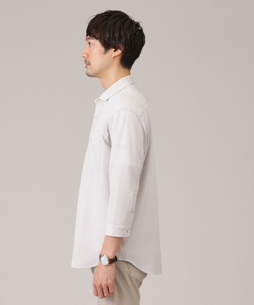 【抗菌防臭／7分袖】サッカージャージ ストライプシャツ また