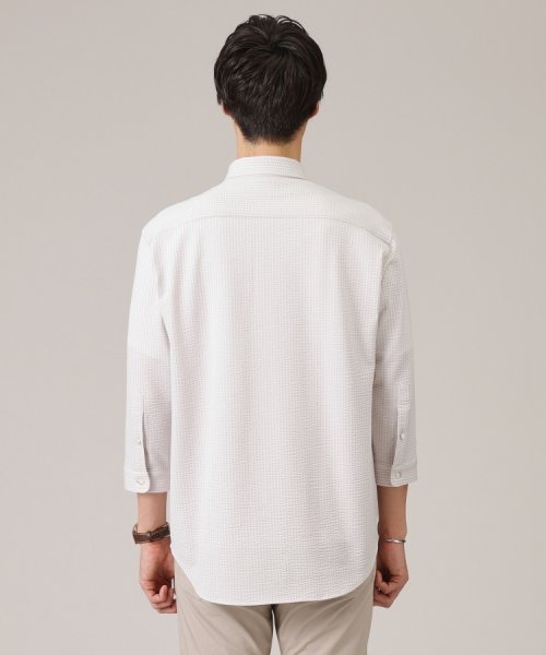 【抗菌防臭／7分袖】サッカージャージ ストライプシャツ また