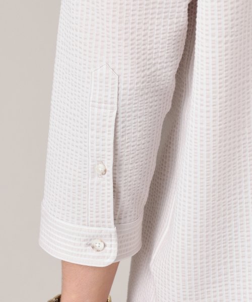 【抗菌防臭／7分袖】サッカージャージ ストライプシャツ また