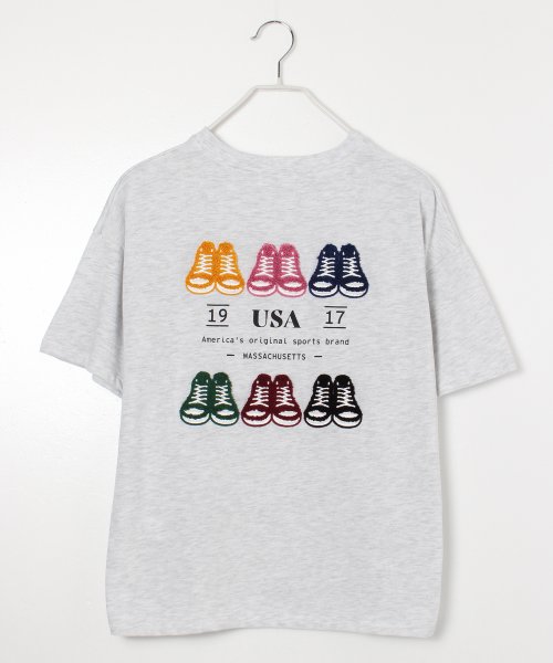 【CONVERSE/コンバース】天竺オールスターシューズさがら刺繍 半袖クルーネックTシャツ