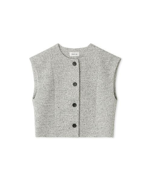 コンパクトクルーネックジレ 予めご了承ください