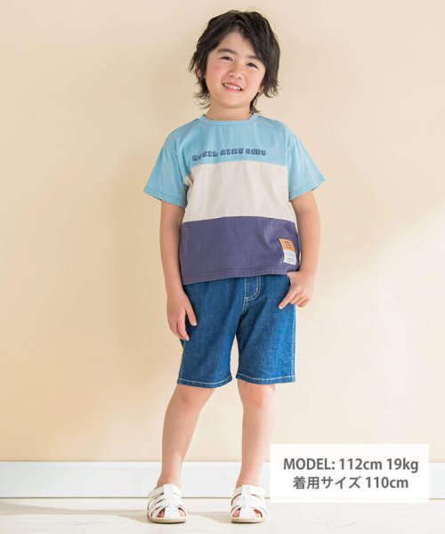 Noeil aime BeBe(ノイユ　エーム　べべ)/配色切り替えBIGTシャツ(80~130cm)/img02