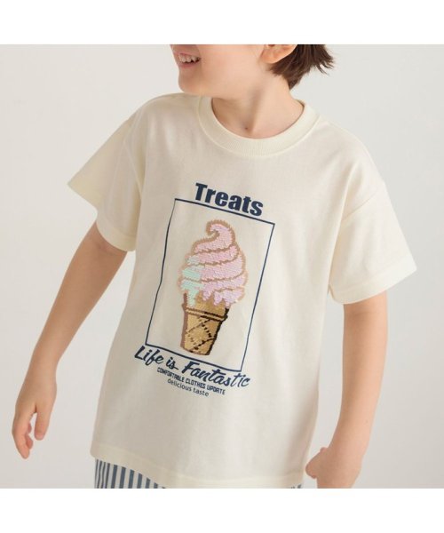 BRANSHES(ブランシェス)/【接触冷感／アイスT】スパンコール半袖Tシャツ/img04