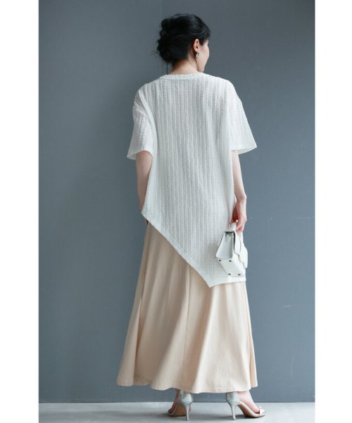 CAWAII(カワイイ)/もっちり伸びるアシンメトリー裾のぽこぽこ素材カットソートップス/img18