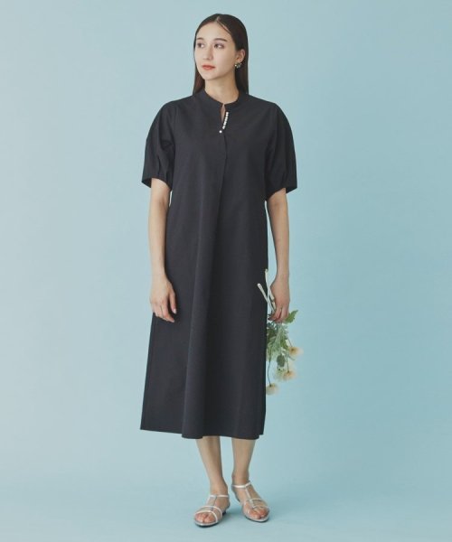 セール】【涼しげサッカー素材／ゆったりシルエット】パール付  