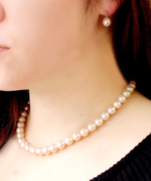 宇和島からお届け☆豪華3点セット あこや本真珠 7.5～8.0mm ホワイト NJPL鑑別書付 【WH/連42cm/ピアスSET】 