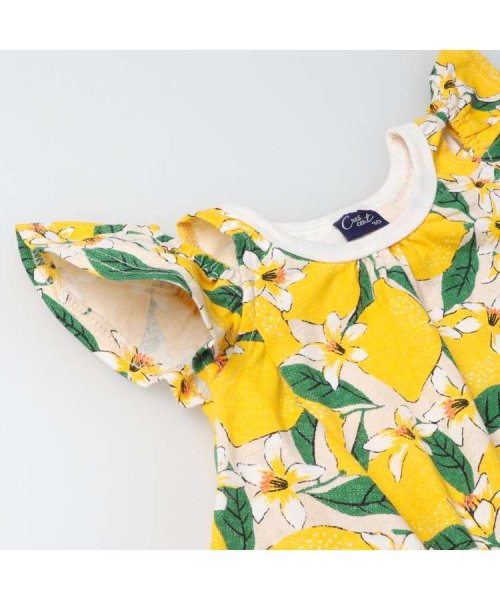 【子供服】 crescent (クレセント) チェリー・レモン柄オフショル肩開きワンピース 80cm～140cm N42315 人気・おすすめ｜安定人気・収納便利におすすめ 期間限定割引 配送追跡可 国内発送・メーカー保証対応
