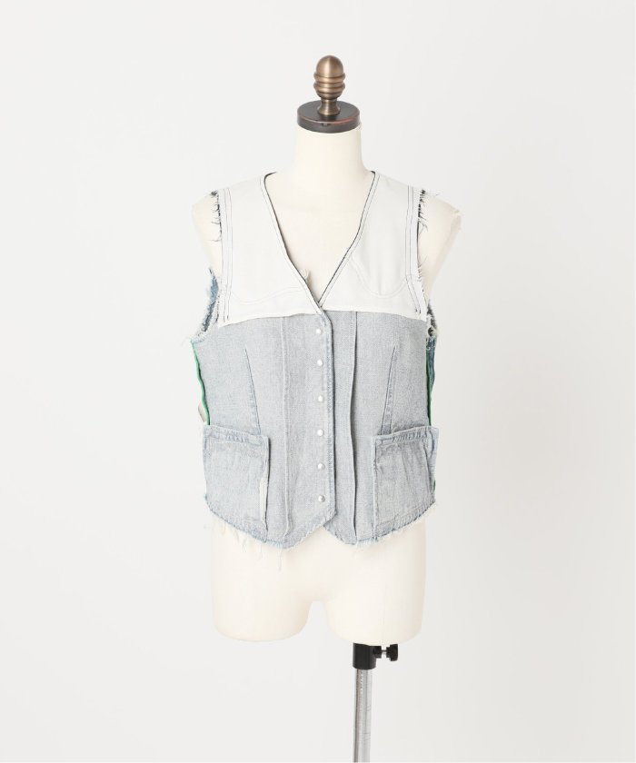 OUT OF FRAMe デニムドッキングミニベスト ヴィンテージ 通販