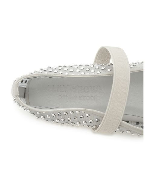 [L.B CANDY STOCK]ラインストーンメッシュバレエシューズ 予めご了承ください