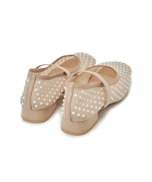 [L.B CANDY STOCK]ラインストーンメッシュバレエシューズ 予めご了承ください