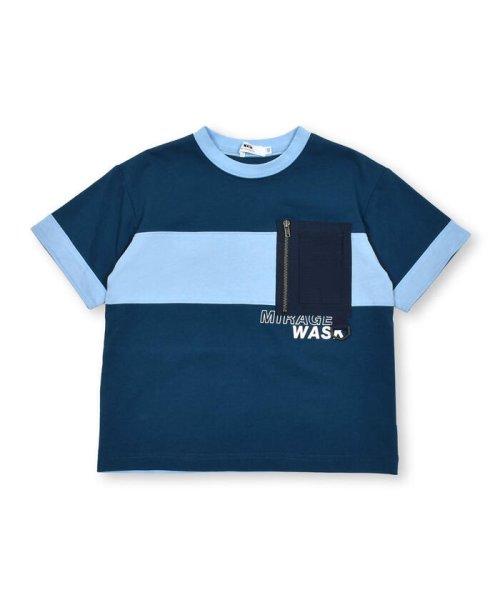 WASK(ワスク)/【接触冷感】配色異素材ファスナーポケットロゴ天竺Tシャツ(100~160cm)/img07