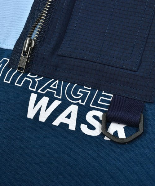 WASK(ワスク)/【接触冷感】配色異素材ファスナーポケットロゴ天竺Tシャツ(100~160cm)/img12