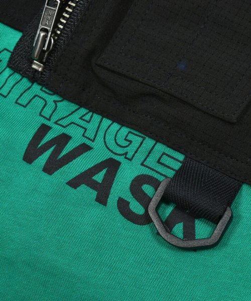 WASK(ワスク)/【接触冷感】配色異素材ファスナーポケットロゴ天竺Tシャツ(100~160cm)/img19