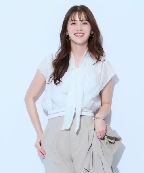 プチラメドット半袖ブラウス 予めご了承ください